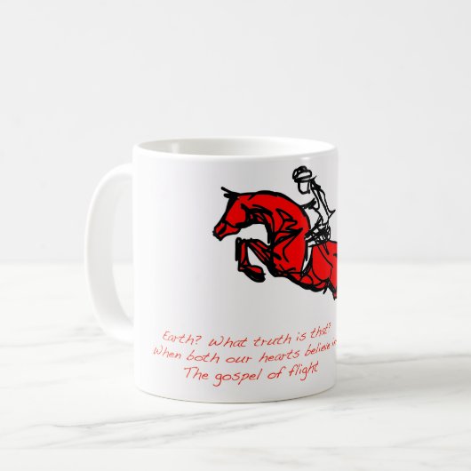 Das Evangelium der Flug-Tasse Kaffeetasse (Vorderseite Links)