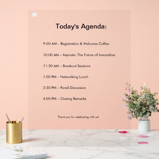 Das Event Sign Out! Acrylschild (Hochzeit)