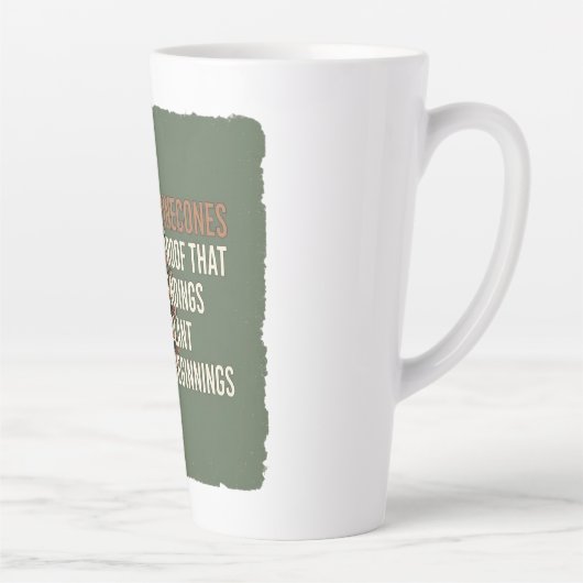 Das Evergreen-Versprechen - Kiefernkegel-Design Milchtasse (Rechts)