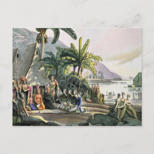 Das Expeditions-Party und König Kamehameha I Postkarte (Vorderseite)
