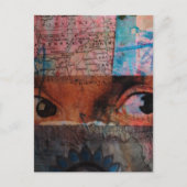 Das Eyes abstraktes Junk-Journal Collage Postkarte (Vorderseite)