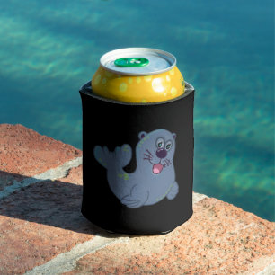 Das Fabric Seal bei Zazzle Maskottchen Logo Charak Dosenkühler