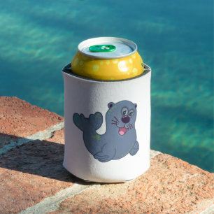 Das Fabric Seal bei Zazzle Maskottchen Logo Charak Dosenkühler