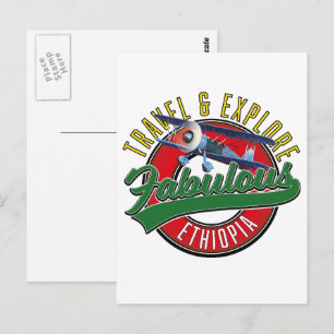 Das Fabulous Ethiopia Logo für Reisen Erforschen Postkarte