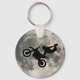 Das Fahrrad gesprungen über den Mond Schlüsselanhänger