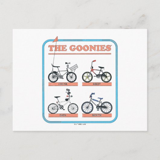 Das Fahrraddiagramm der Goonies Postkarte (Vorderseite)