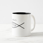 Das Faith Fish Logo mit Christlichen Blume behalte Zweifarbige Tasse (VorderseiteRechts)