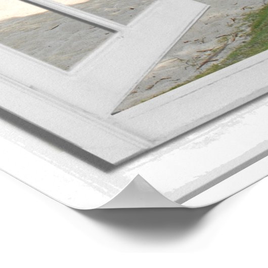 Das Fake "Tropical Palm Trees Beach Ocean View" Poster (Ecke)