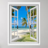 Das Fake "Tropical Palm Trees Beach Ocean View" Poster (Vorne)