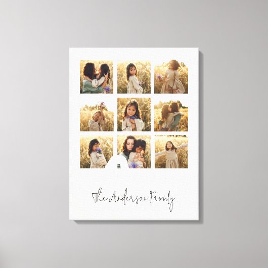 Das familiäre Multi-Foto Creme ist elegant und sti Leinwanddruck (Vorderseite)