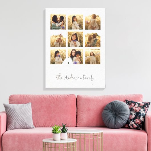 Das familiäre Multi-Foto Creme ist elegant und sti Leinwanddruck (Insitu (Wohnzimmer))