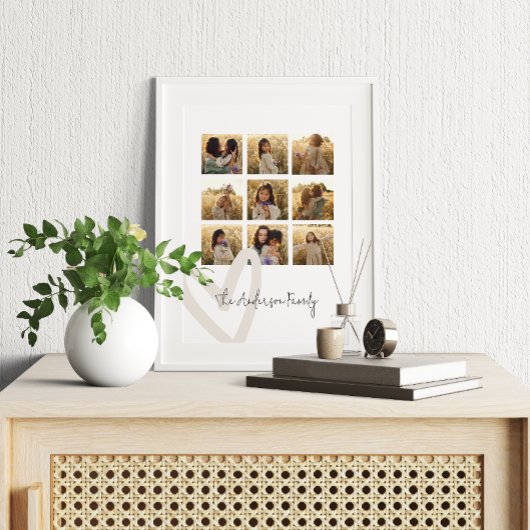 Das familiäre Multi-Foto Creme ist elegant und sti Leinwanddruck