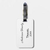 Das Familienferienabenteuer Jahr für Jahr Gepäckanhänger (Rückseite vertikal)