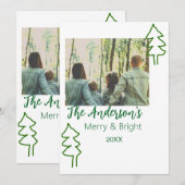 Das familiengrüne Weihnachtsbaum Foto modern Feiertagskarte (Vorne/Hinten)