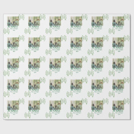 Das familiengrüne Weihnachtsbaum Foto modern Geschenkpapier