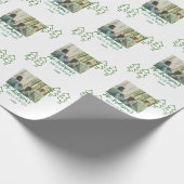 Das familiengrüne Weihnachtsbaum Foto modern Geschenkpapier (Ecke)