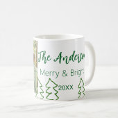 Das familiengrüne Weihnachtsbaum Foto modern Kaffeetasse (VorderseiteRechts)