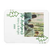 Das familiengrüne Weihnachtsbaum Foto modern Magnet (Horizontal)