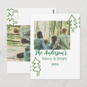 Das familiengrüne Weihnachtsbaum Foto modern Postkarte (Vorne/Hinten)