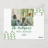 Das familiengrüne Weihnachtsbaum Foto modern Postkarte (Rückseite)