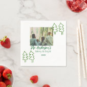 Das familiengrüne Weihnachtsbaum Foto modern Serviette (Beispiel)