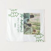 Das familiengrüne Weihnachtsbaum Foto modern Wandteppich (Vorderseite (Horizontal))