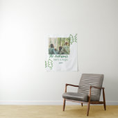 Das familiengrüne Weihnachtsbaum Foto modern Wandteppich (Beispiel)