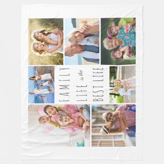 Das Familienleben ist das Beste 7 Foto White Fleecedecke (Vorderseite)