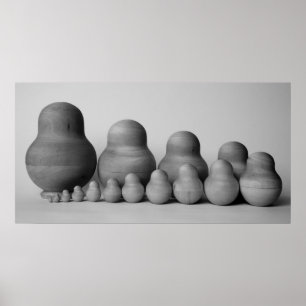 das family_b&w der matrioshkas poster