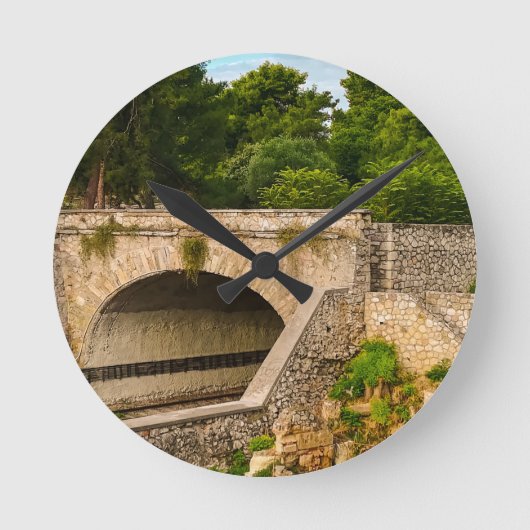 Das farbenfrohe Athen Runde Wanduhr (Vorderseite)