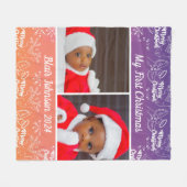 Das farbenfrohe Baby's First Christmas Foto Fleecedecke (Vorderseite (Horizontal))