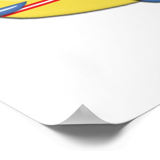 Das farbenfrohe Flugzeug des Kindes Poster (Ecke)