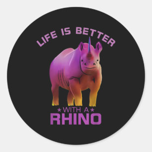 Das farbenfrohe Leben ist besser mit einem Rhino N Runder Aufkleber