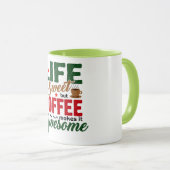 Das farbenfrohe Leben ist süß (Kaffee-Spaß) Tasse (VorderseiteRechts)