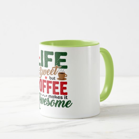 Das farbenfrohe Leben ist süß (Kaffee-Spaß) Tasse (VorderseiteRechts)