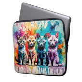 Das farbenfrohe Quartett: Pfoten und Farbe! Laptopschutzhülle (Vorderseite Links)