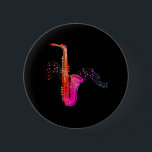 Das farbenfrohe Saxophon auf dem Musikblatt für de Button<br><div class="desc">Das farbenfrohe Saxophon auf dem Musikblatt für den Saxophonisten</div>