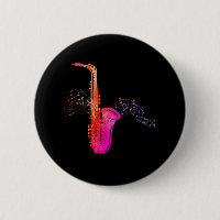 Das farbenfrohe Saxophon auf dem Musikblatt für de