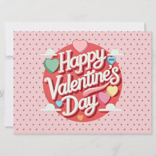 Das farbenfrohe Valentinstag Feiertagskarte (Vorderseite)