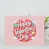 Das farbenfrohe Valentinstag Feiertagskarte (Stehend Vorderseite)
