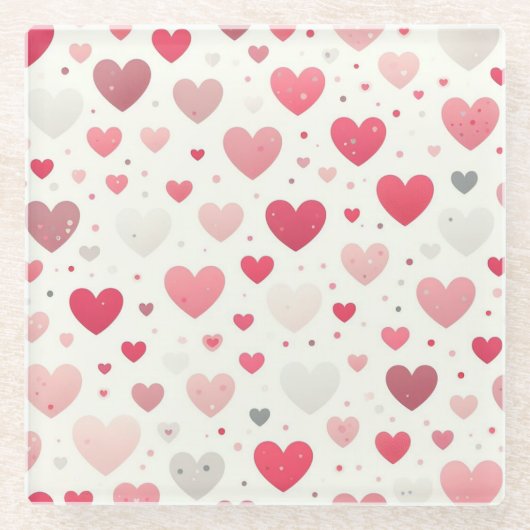 Das farbenfrohe Valentinstag Glasuntersetzer (Vorderseite)