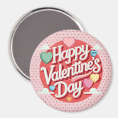 Das farbenfrohe Valentinstag Magnet (Vorderseite/Rückseite)