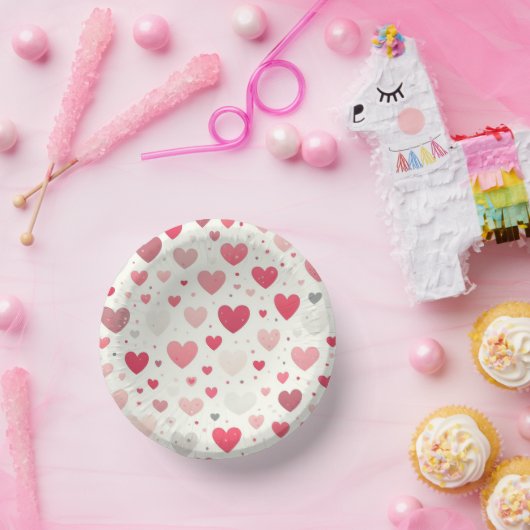 Das farbenfrohe Valentinstag Pappteller (Party)