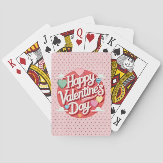 Das farbenfrohe Valentinstag Spielkarten (Rückseite)