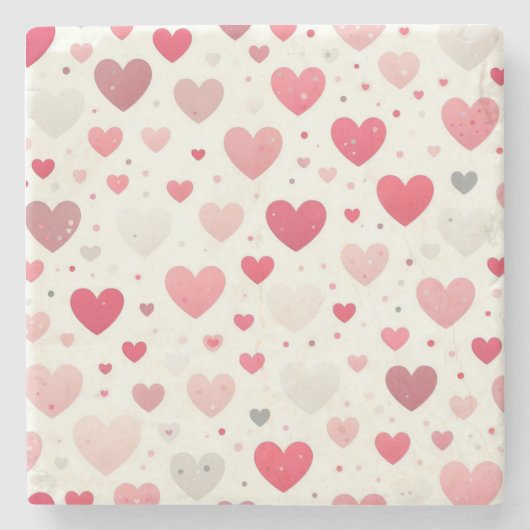 Das farbenfrohe Valentinstag Steinuntersetzer (Vorderseite)