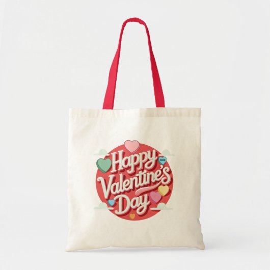 Das farbenfrohe Valentinstag Tragetasche (Vorne)