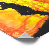 Das Fast Kind Zombie Silhouette Horror Kunstposter Poster (Ecke)