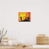 Das Fast Kind Zombie Silhouette Horror Kunstposter Poster (Küche)