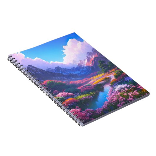 Das faszinierende Tal mit farbenfrohen Blume Notizblock (Rechte Seite)