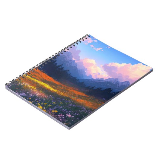 Das faszinierende Tal mit lebhaften Blume Notizblock (Linke Seite)